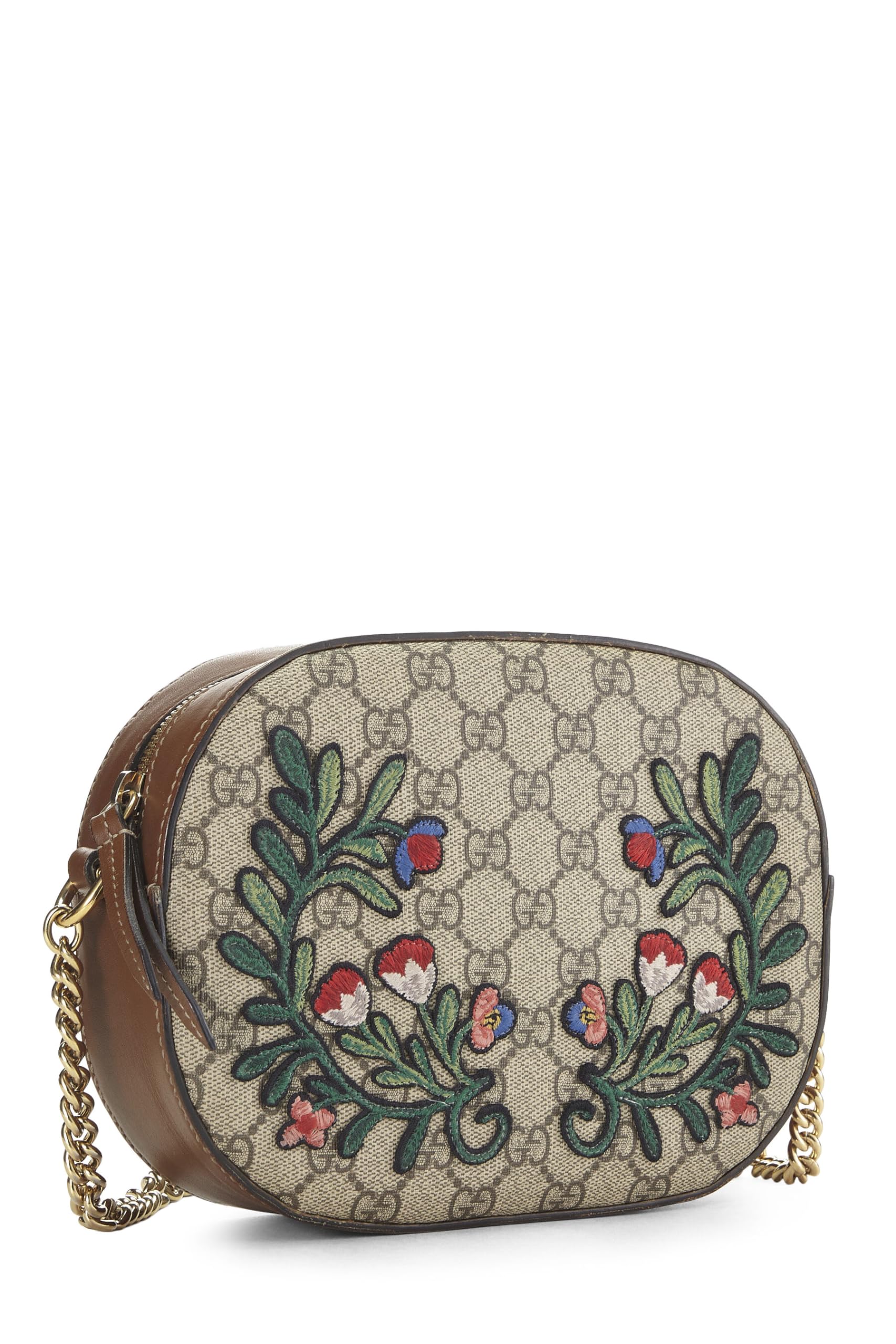 Gucci,  Original Gucci Supreme Canvas Floral Crossbody Bag Mini, Brown