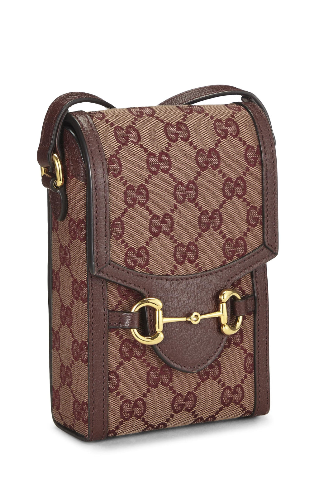 Gucci,  Burgundy Original Gucci Canvas Horsebit Crossbody, Burgundy