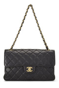 Chanel,  Black Quilted Lambskin Double Sided Classic Flap Medium, Black