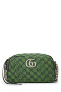Gucci,  Green Original Gucci Canvas MatelassÃƒÆ’Ã‚Â© Marmont Crossbody Small, Green