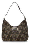 Fendi,  Brown Zucca Canvas Shoulder Bag, Brown