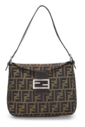 Fendi,  Brown Zucca Canvas Shoulder Bag, Brown