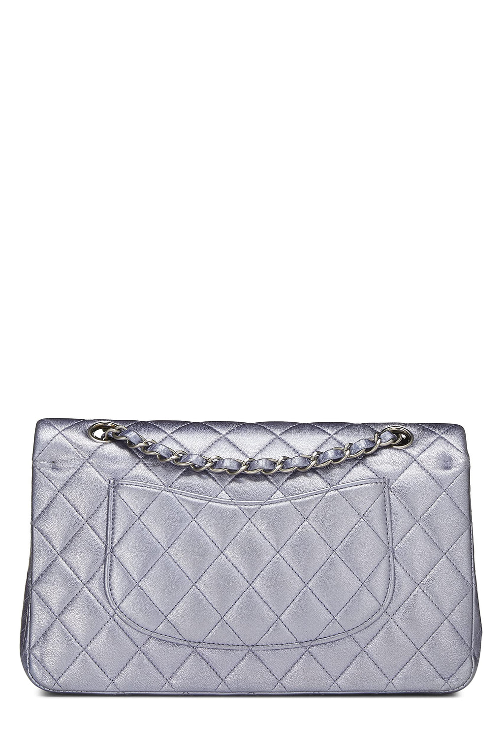 Chanel,  Metallic Purple Quilted Lambskin Classic Double Flap Medium, Purple