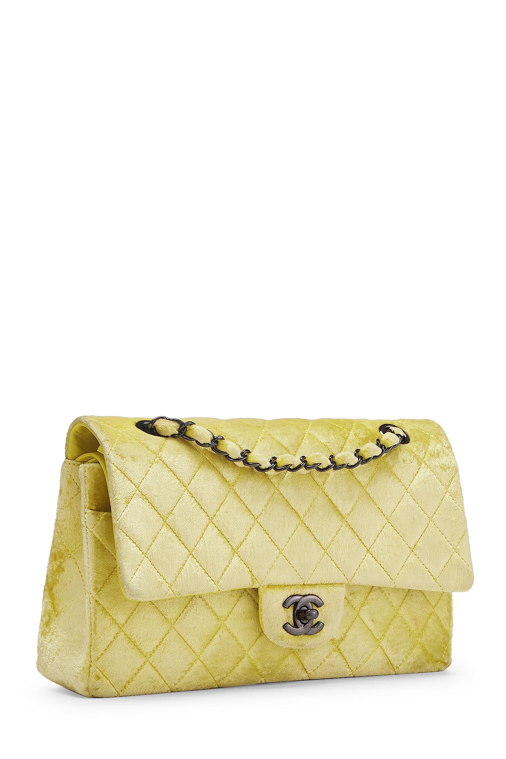 Chanel,  Yellow Quilted VeLouis Vuittonet Classic Double Flap Small, Yellow