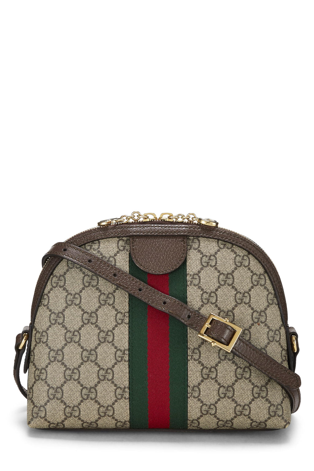 Gucci,  Original GG Supreme Canvas Ophidia Shoulder Bag Small, Brown