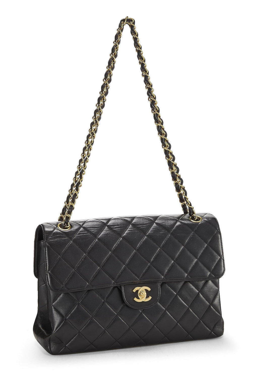Chanel,  Black Quilted Lambskin Double Sided Classic Flap Jumbo, Black