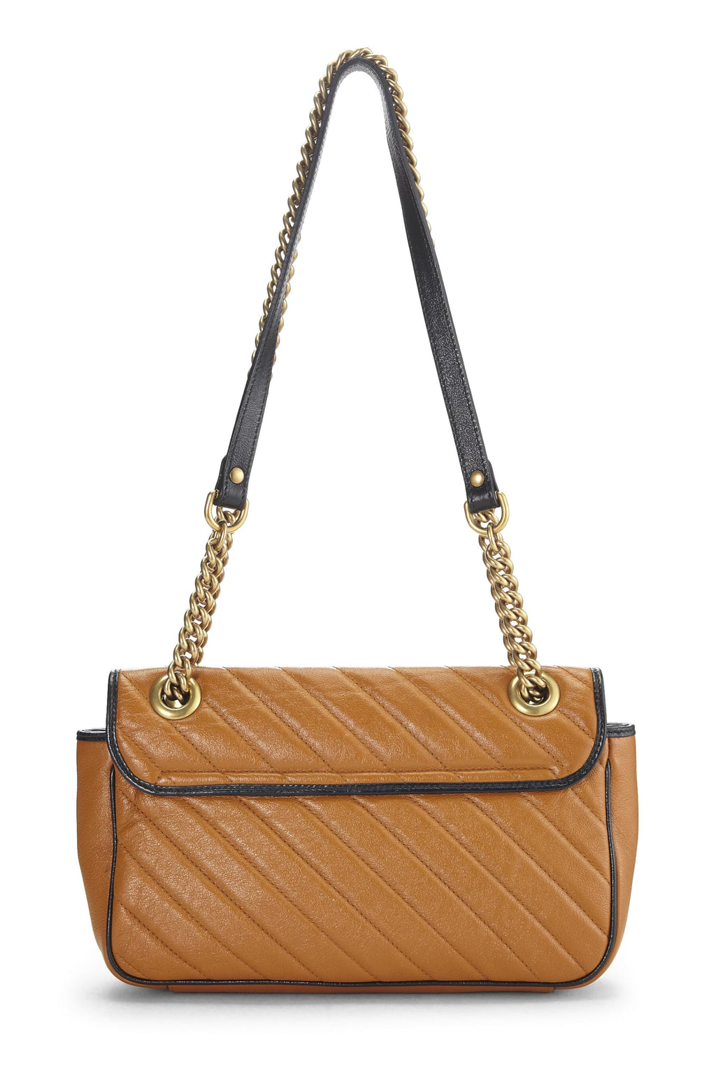 Gucci,  Orange Leather Torchon GG Marmont Shoulder Bag Small, Orange