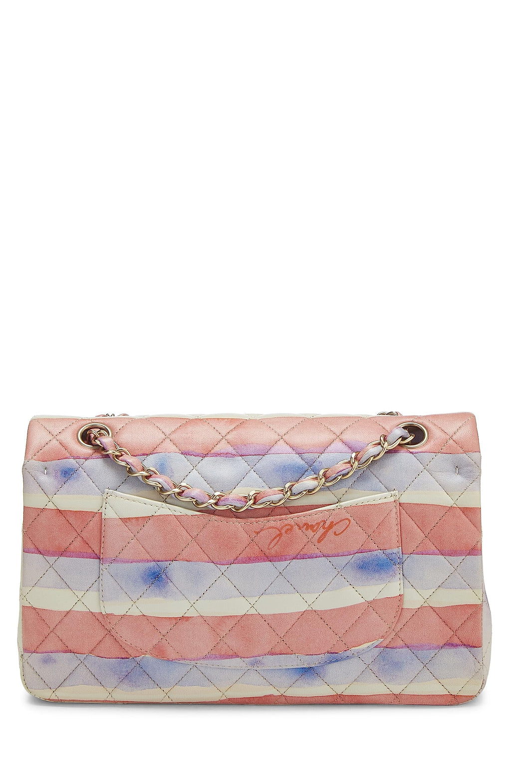 Chanel,  Multicolor Lambskin Watercolor Classic Double Flap Medium, Multi