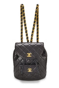 Chanel,  Black Quilted Lambskin Classic Backpack Medium, Black