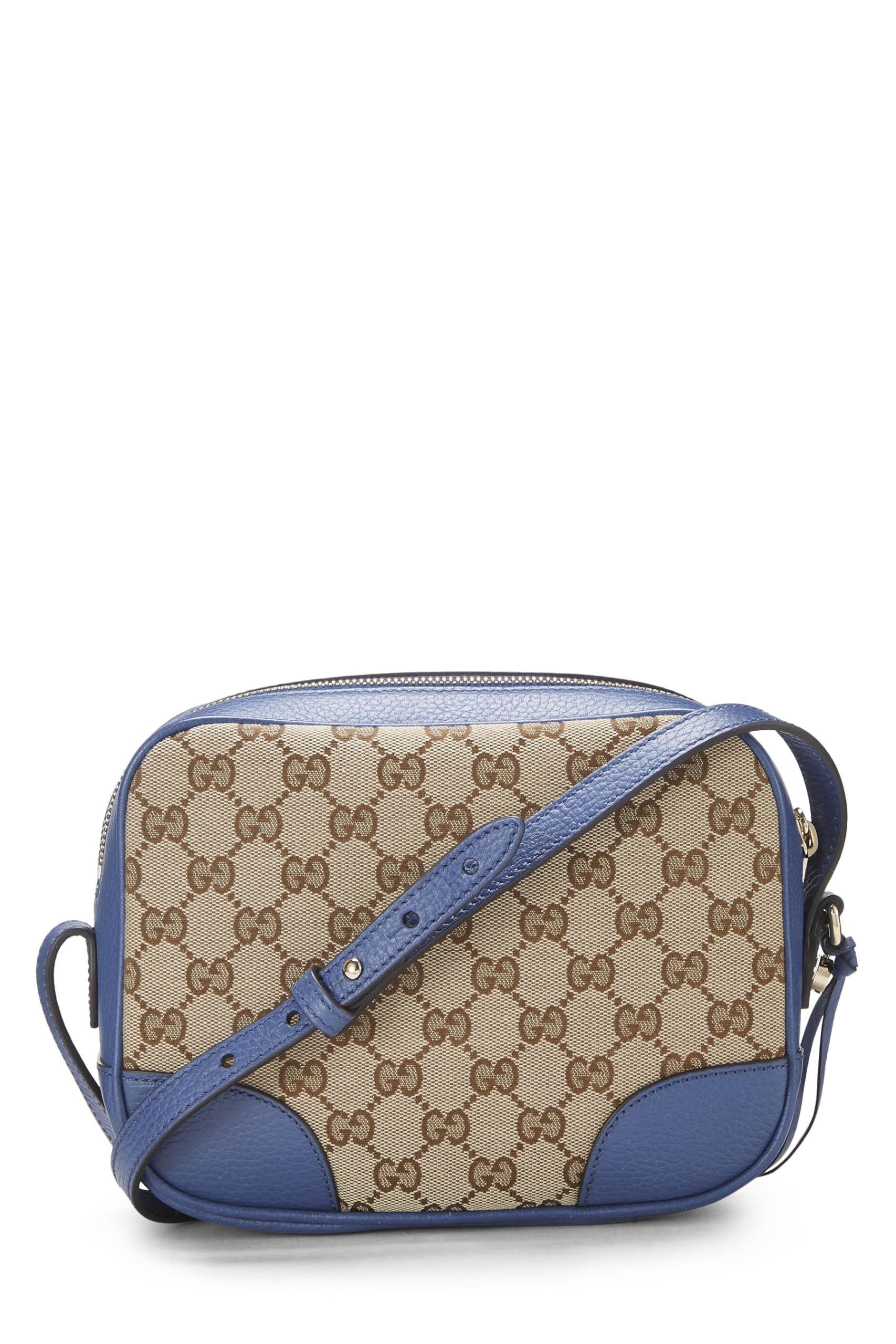 Gucci,  Blue Original Gucci Canvas Bree Crossbody, Blue