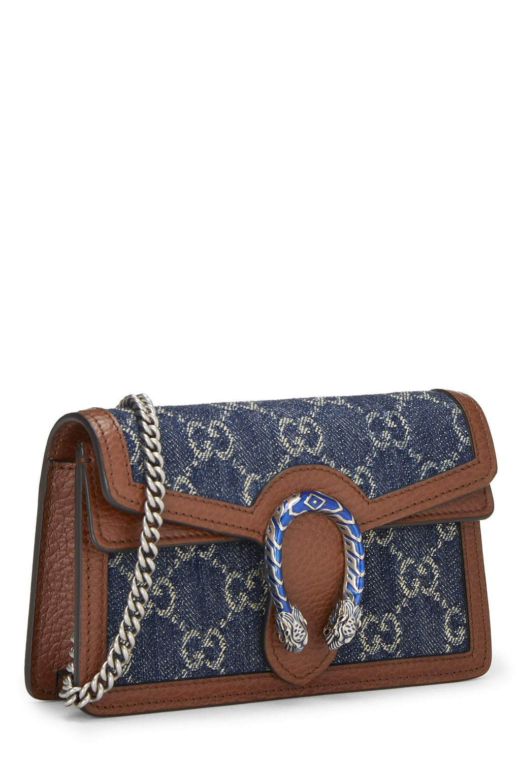 Gucci,  Blue GG Denim Dionysus Shoulder Bag Mini, Blue