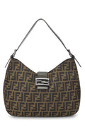 Fendi,  Brown Zucca Canvas Shoulder Bag, Brown