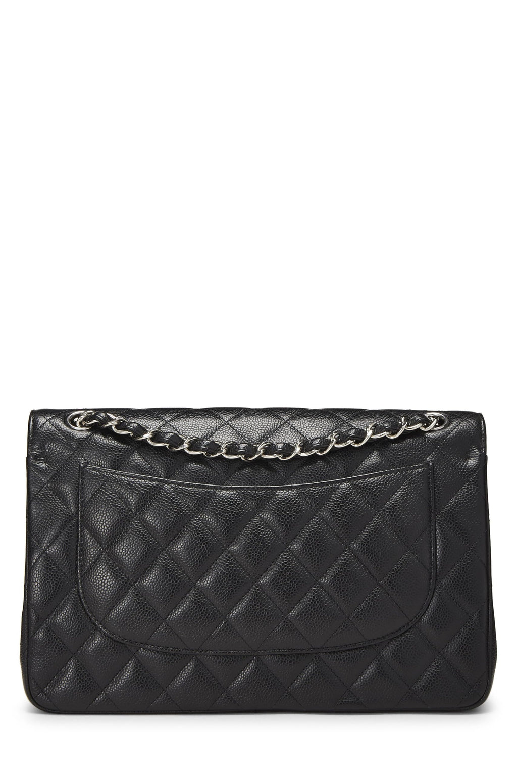 Chanel,  Black Quilted Caviar New Classic Flap Jumbo, Black
