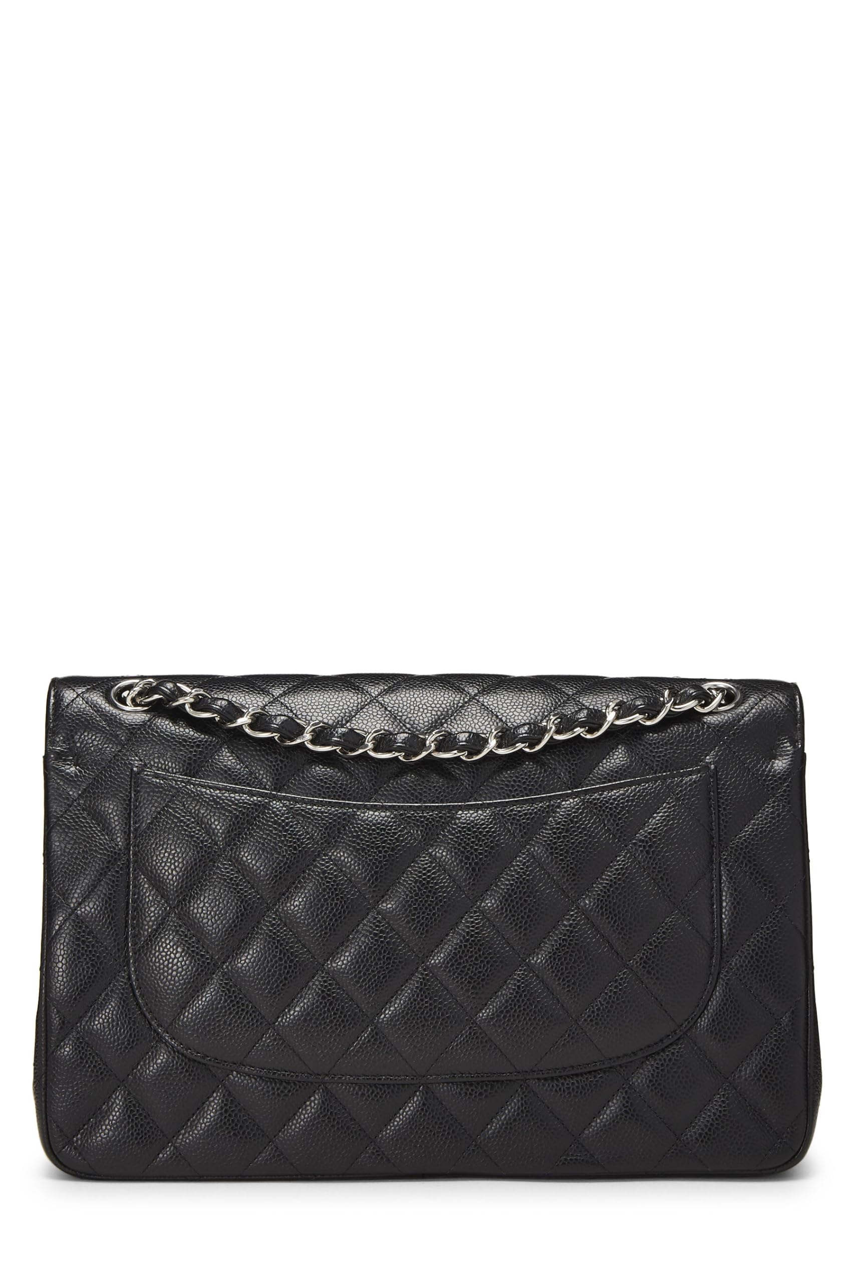 Chanel,  Black Quilted Caviar New Classic Flap Jumbo, Black