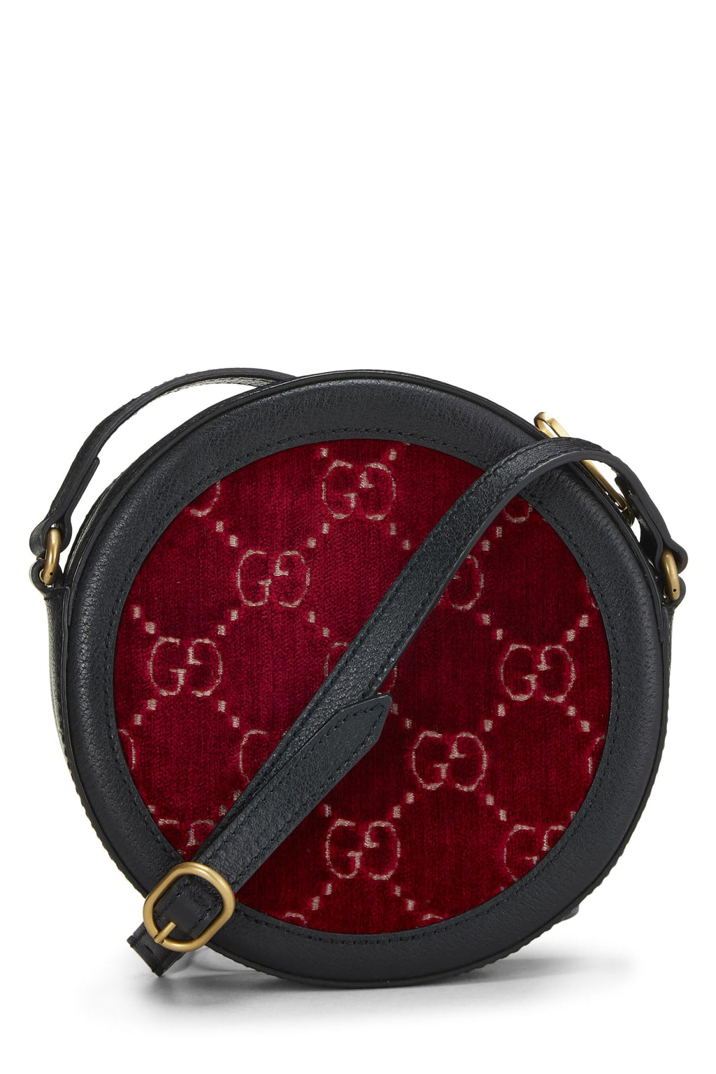 Gucci,  Burgundy VeLouis Vuittonet GG Marmont Round Shoulder Bag Mini, Burgundy