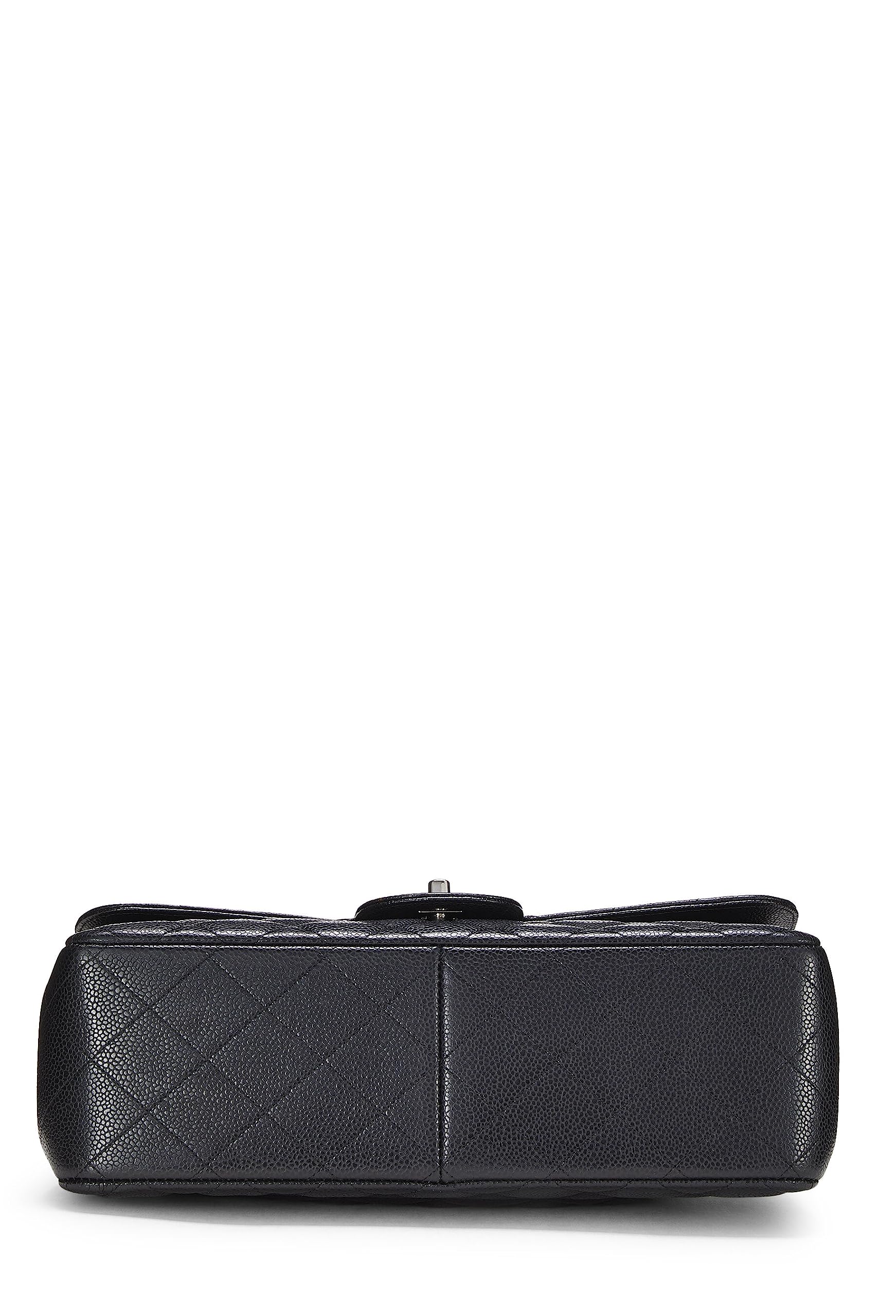 Chanel,  Black Quilted Caviar New Classic Flap Jumbo, Black