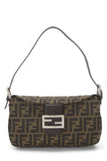 Fendi,  Brown Zucca Canvas Shoulder Bag, Brown