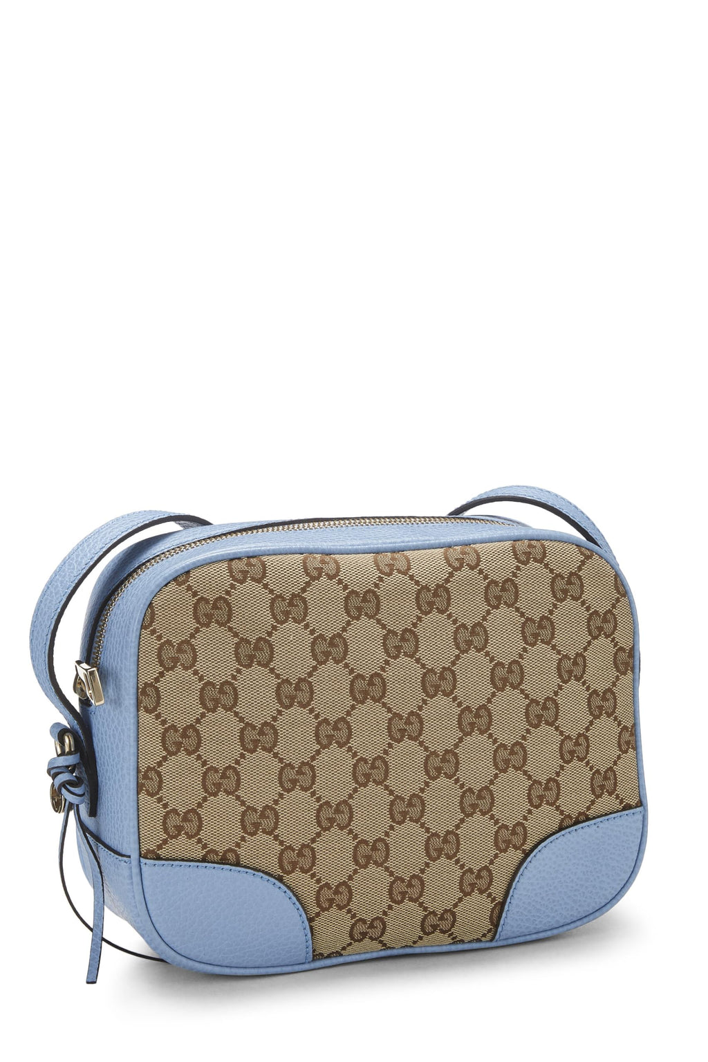 Gucci,  Blue Original Gucci Canvas Bree Crossbody, Blue