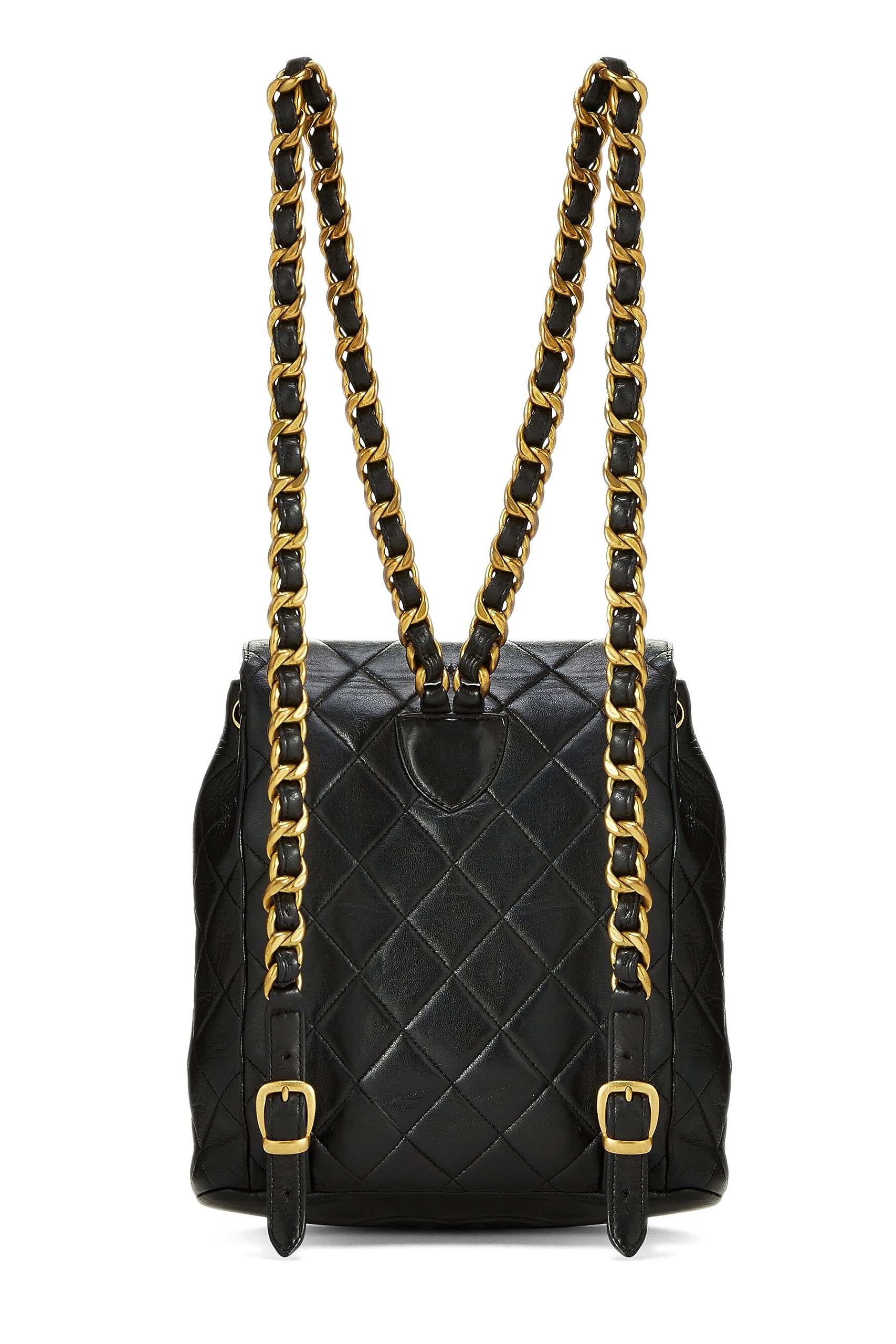 Chanel,  Black Quilted Lambskin 'CC' Classic Backpack Medium, Black