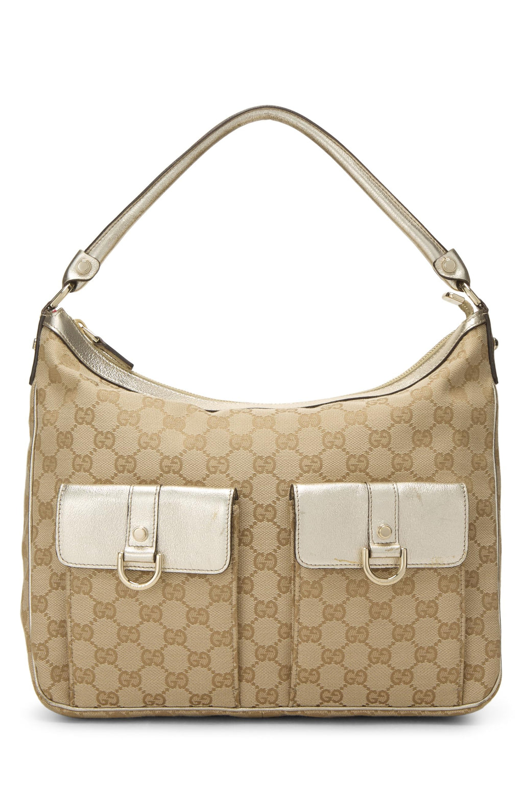 Gucci,  Gold Original GG Canvas Abbey Shoulder Bag, Gold