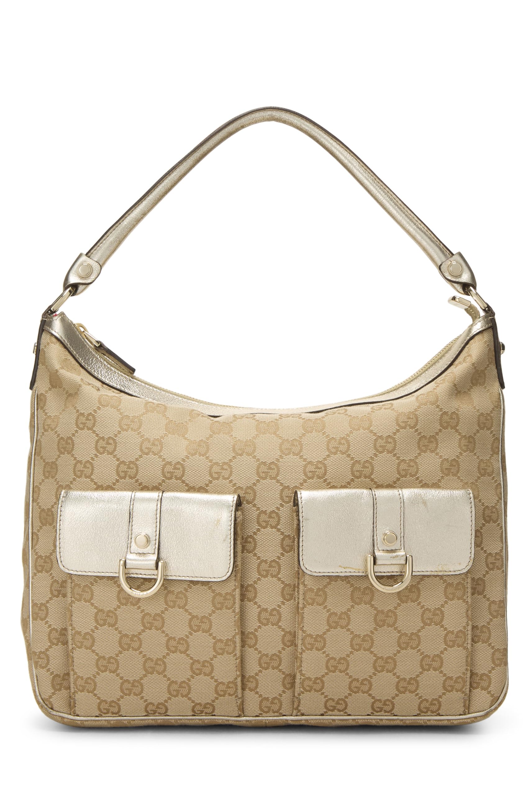 Gucci,  Gold Original GG Canvas Abbey Shoulder Bag, Gold