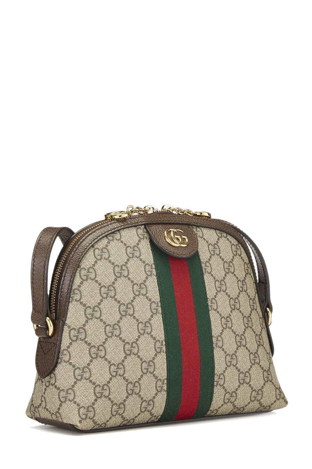 Gucci,  Original GG Supreme Canvas Ophidia Shoulder Bag Small, Brown