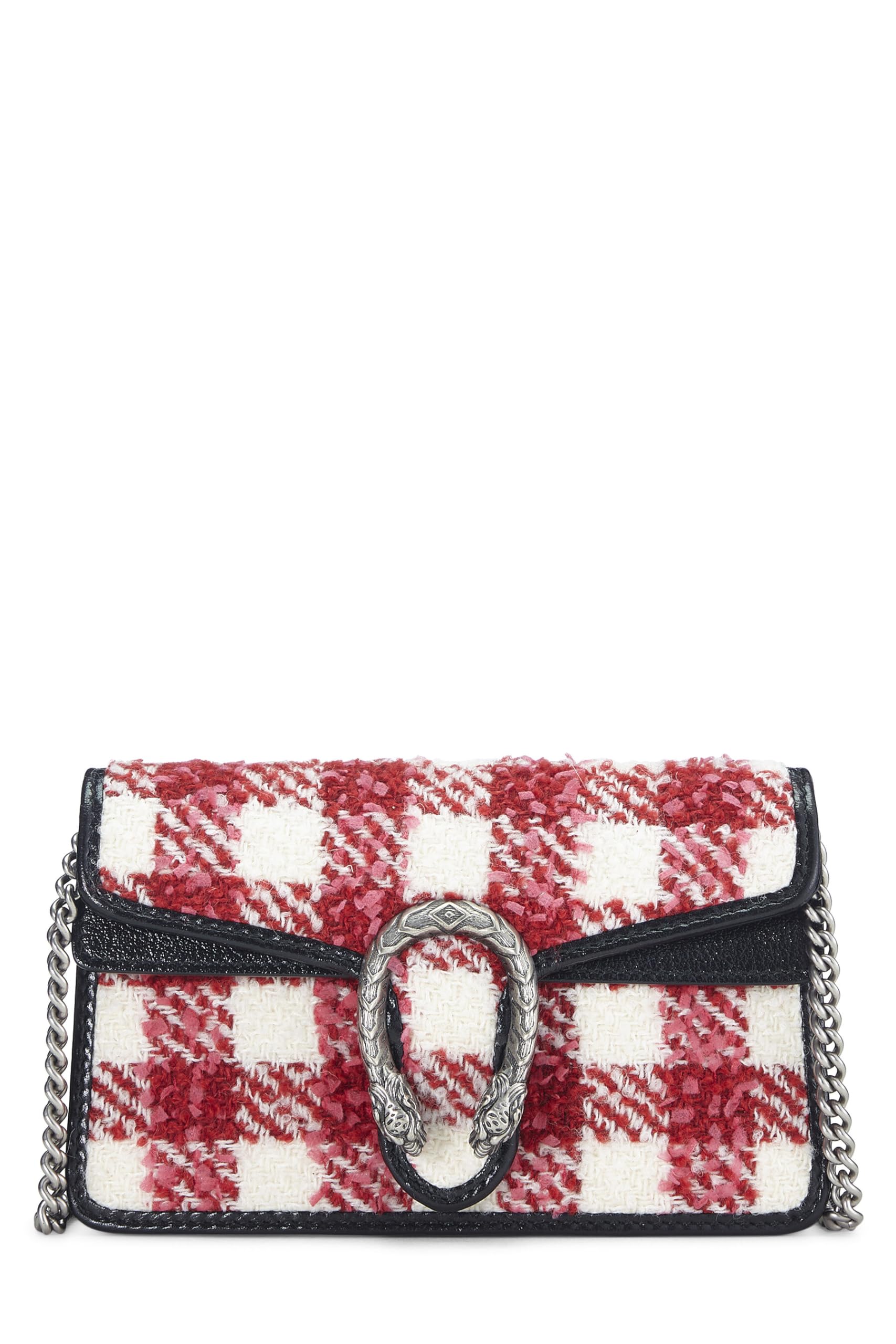 Gucci,  Red & White Tweed Dionysus Shoulder Bag Small, Multi