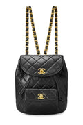 Chanel,  Black Quilted Lambskin 'CC' Classic Backpack Medium, Black