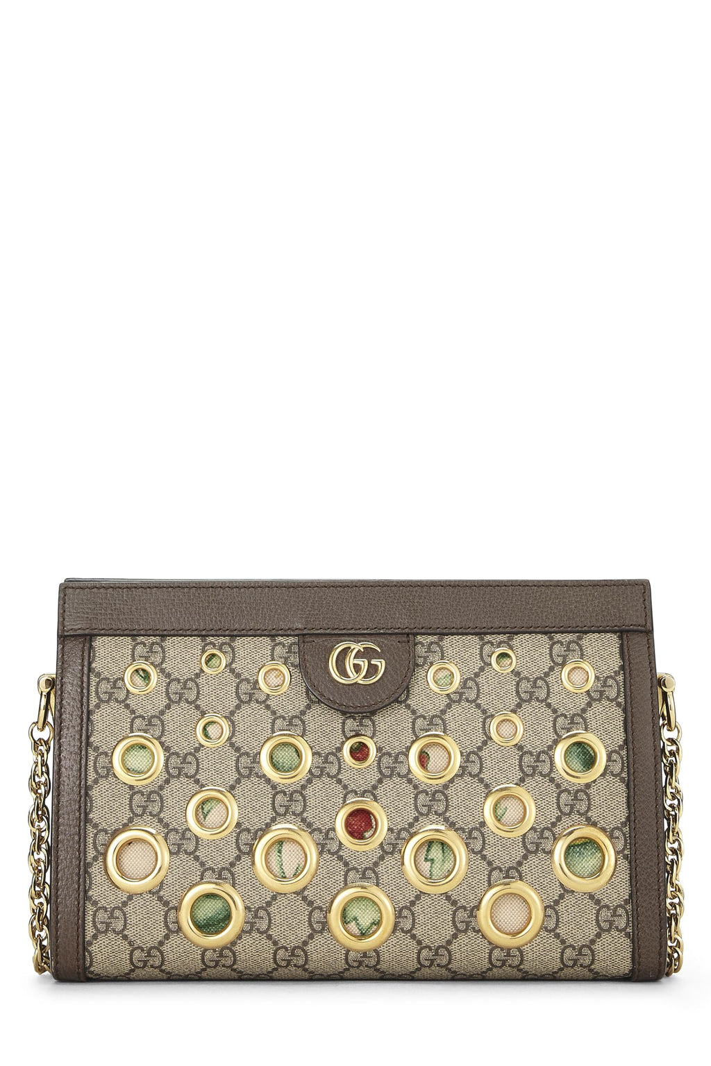 Gucci,  Original GG Supreme Canvas Ophidia Grommet Shoulder Bag Small, Brown
