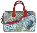 Gucci Blue Gucci Blooms Coated Canvas Medium Boston Top Handle Bag