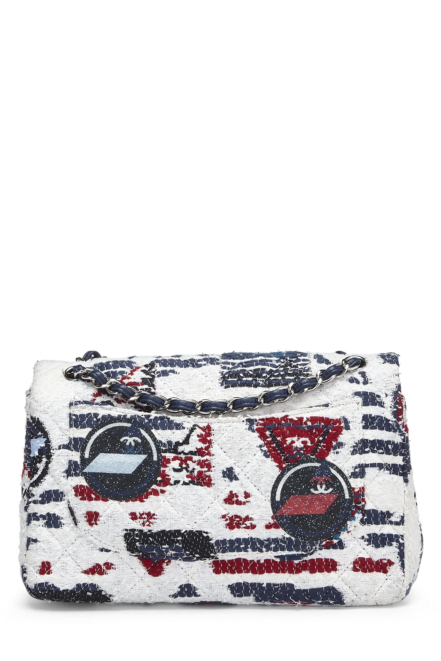 Chanel,  Multi Quilted Tweed New Classic Double Flap Jumbo, Multi