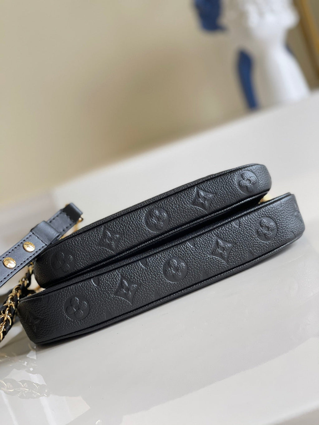 Louis Vuitton Multi Pochette AcGLAMIssoires Monogram Empreinte Black For Women, WomenÃƒÂ¢Ã¢â€šÂ¬Ã¢â€žÂ¢s Handbags, Shoulder And Crossbody Bags 9.8in/25cm Louis Vuitton M80399