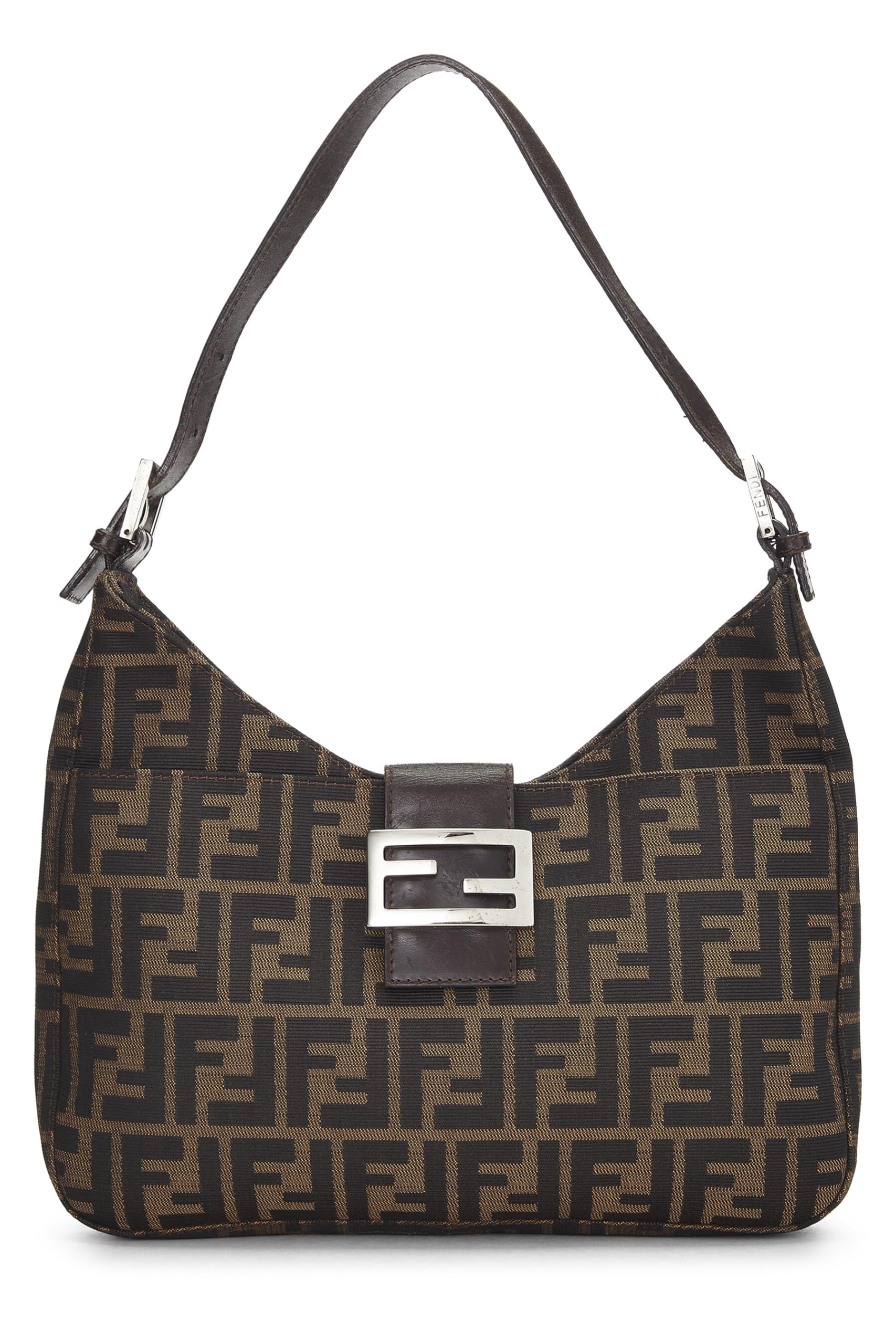 Fendi,  Brown Zucca Canvas Shoulder Bag, Brown