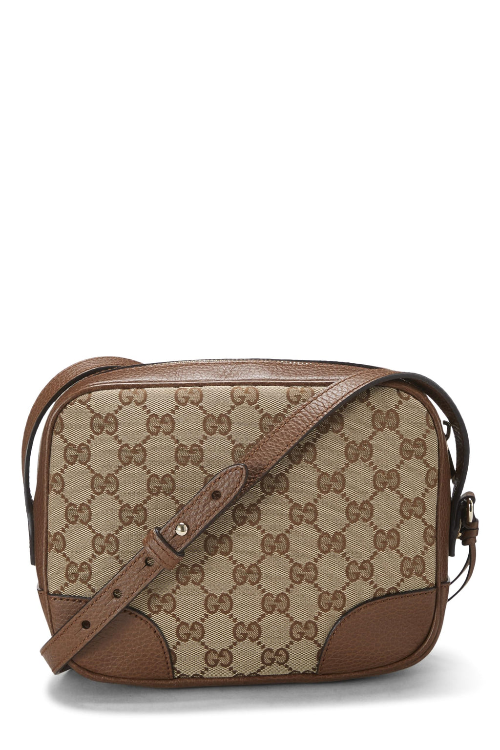 Gucci,  Brown Original Gucci Canvas Bree Crossbody, Brown