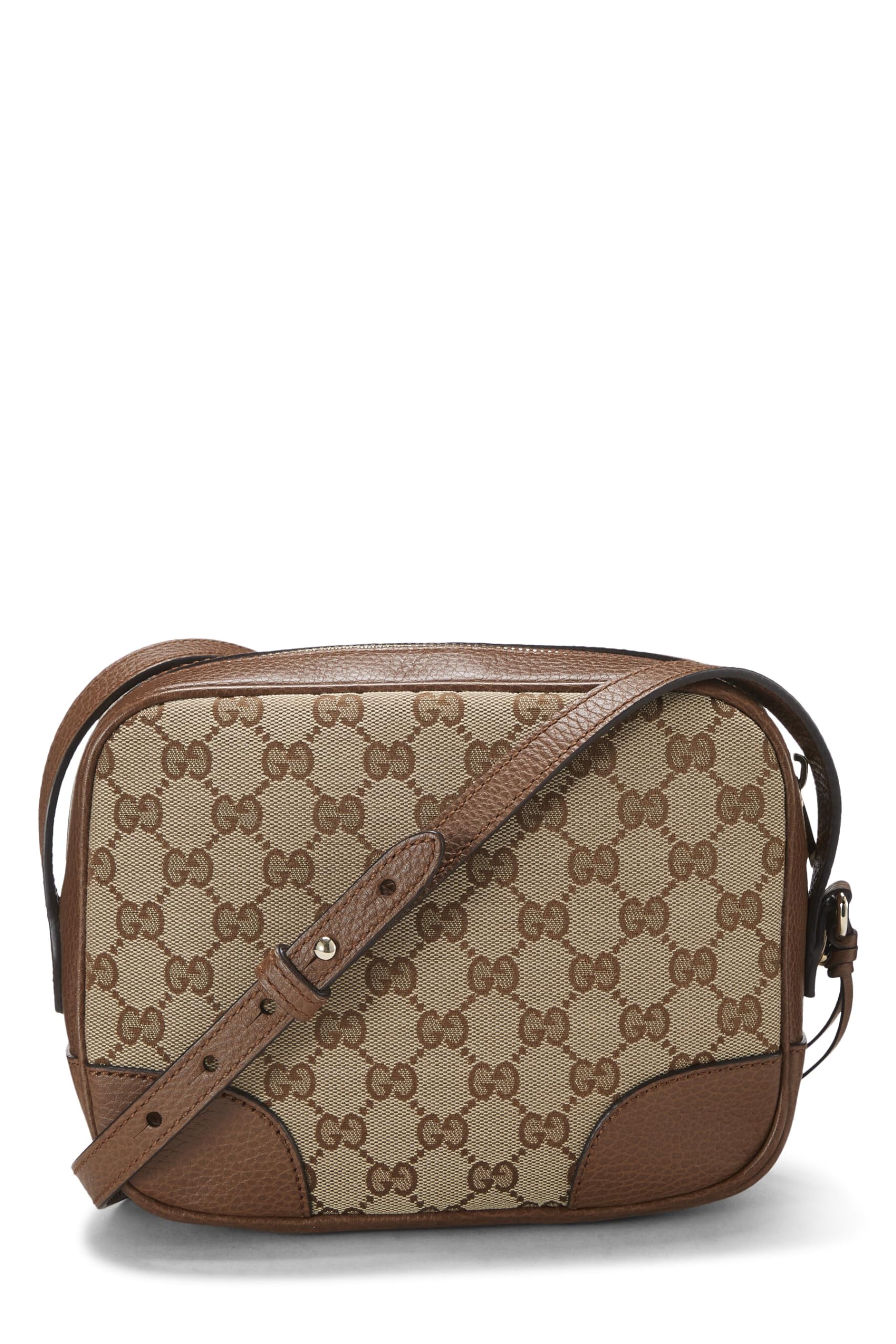 Gucci,  Brown Original Gucci Canvas Bree Crossbody, Brown