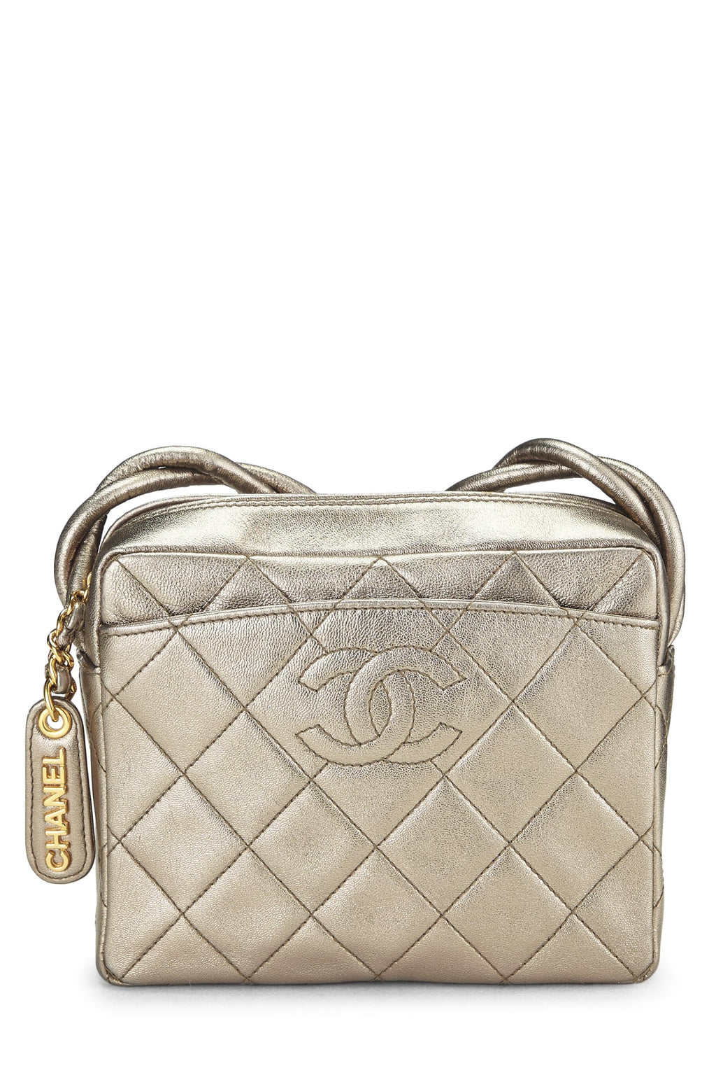 Chanel,  Metallic Gold Quilted Lambskin Shoulder Bag Mini, Gold