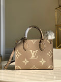 Louis Vuitton OnTheGo PM Tote Bag Monogram Empreinte Beige/Cream For Women, WomenÃƒÂ¢Ã¢â€šÂ¬Ã¢â€žÂ¢s Handbags, Shoulder And Crossbody Bags 9.8in/25cm Louis Vuitton M45779