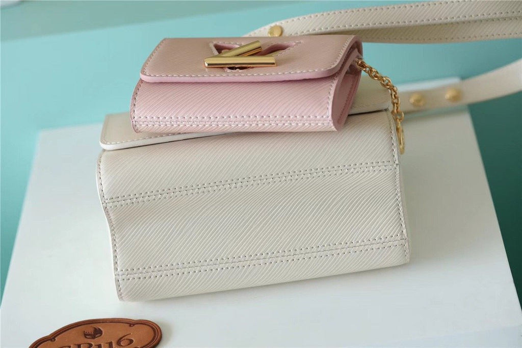Louis Vuitton Twist PM Bag, Shoulder and Cross Body Bags For Women Taupe Brown / Pink 7.5in/19cm Louis Vuitton M59886