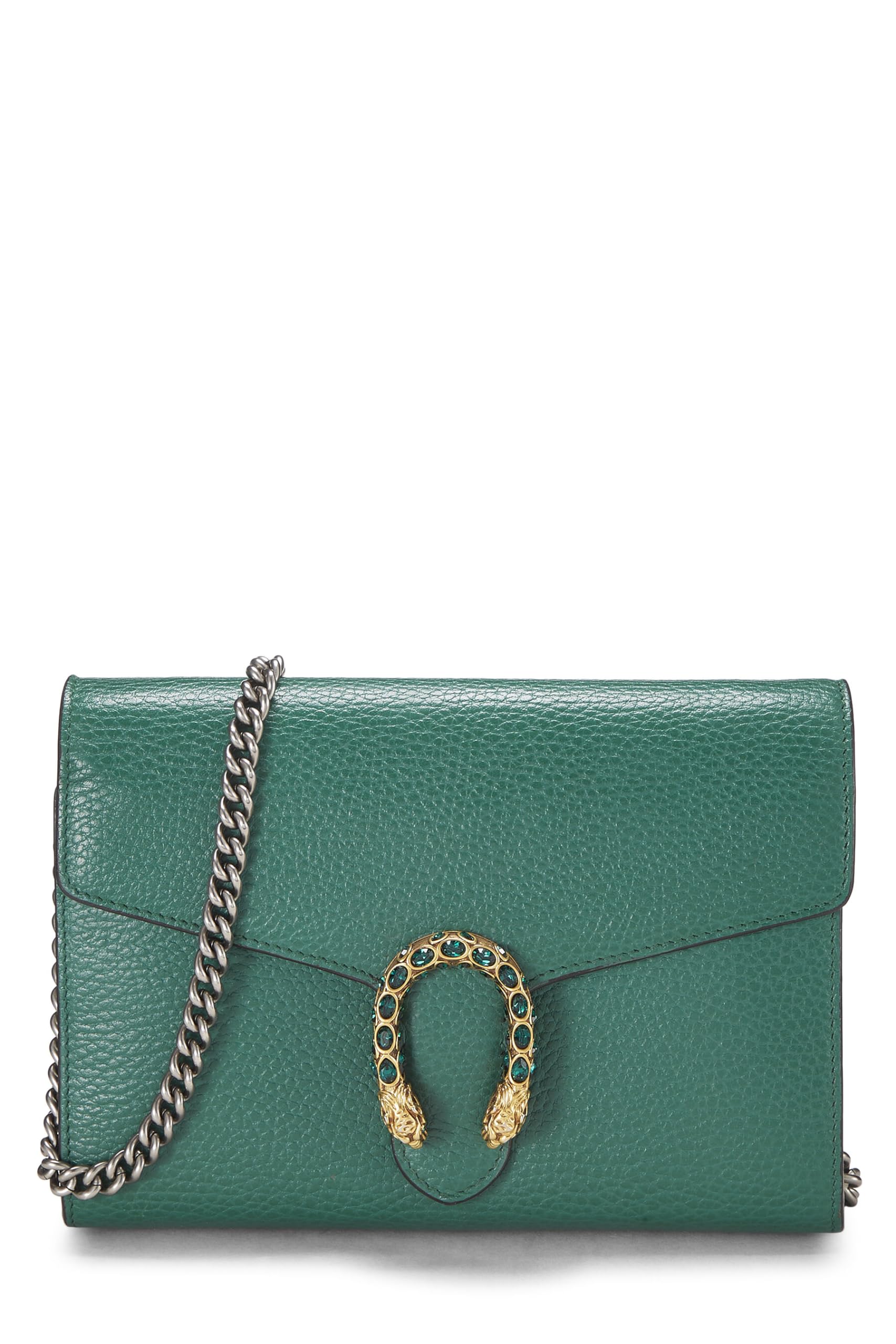 Gucci,  Green Leather Dionysus Shoulder Bag Small, Green