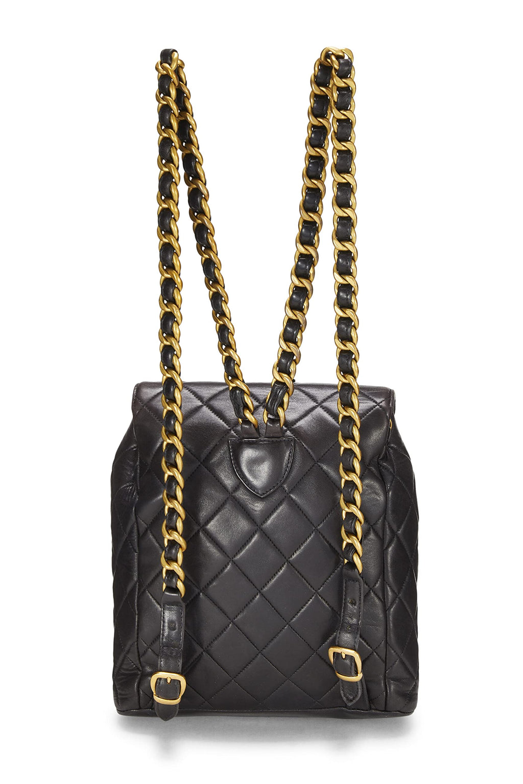 Chanel,  Black Quilted Lambskin Classic Backpack Medium, Black