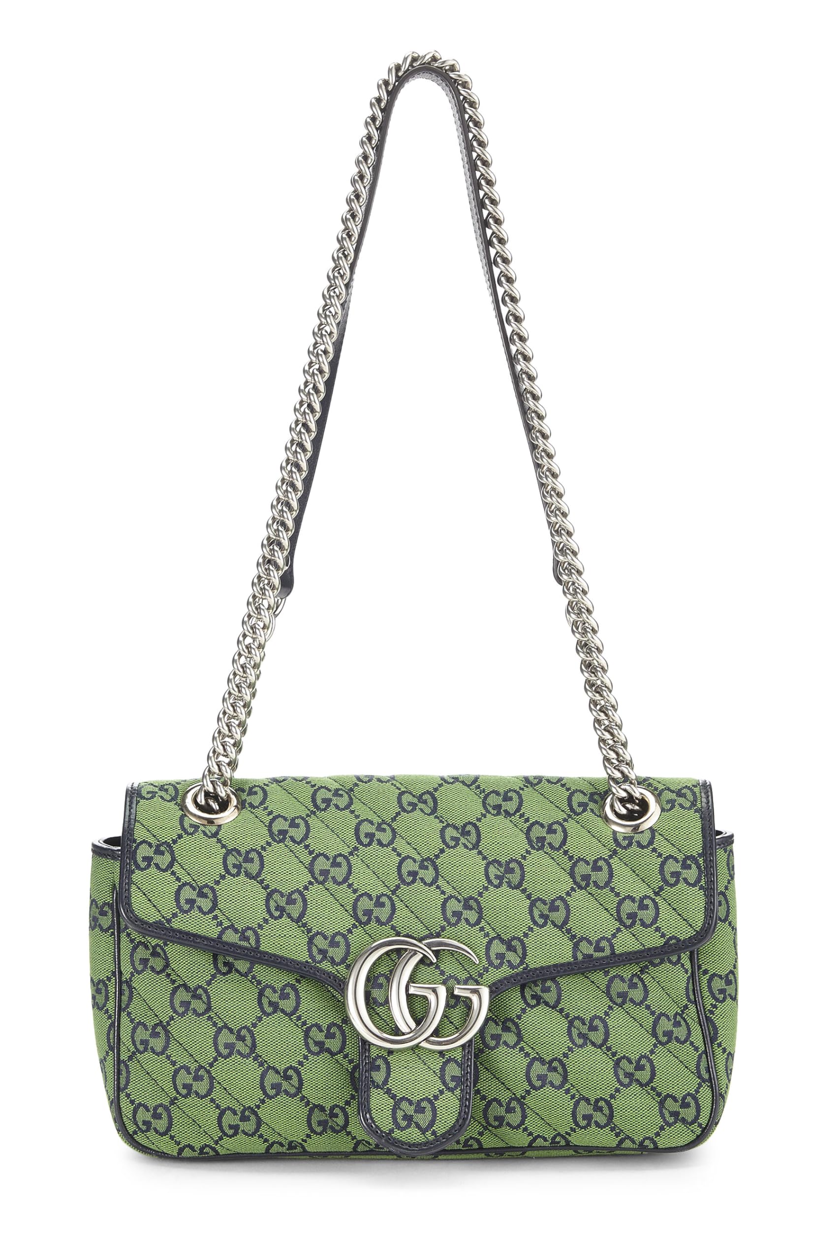 Gucci,  Green Original GG Canvas Marmont Shoulder Bag Small, Green