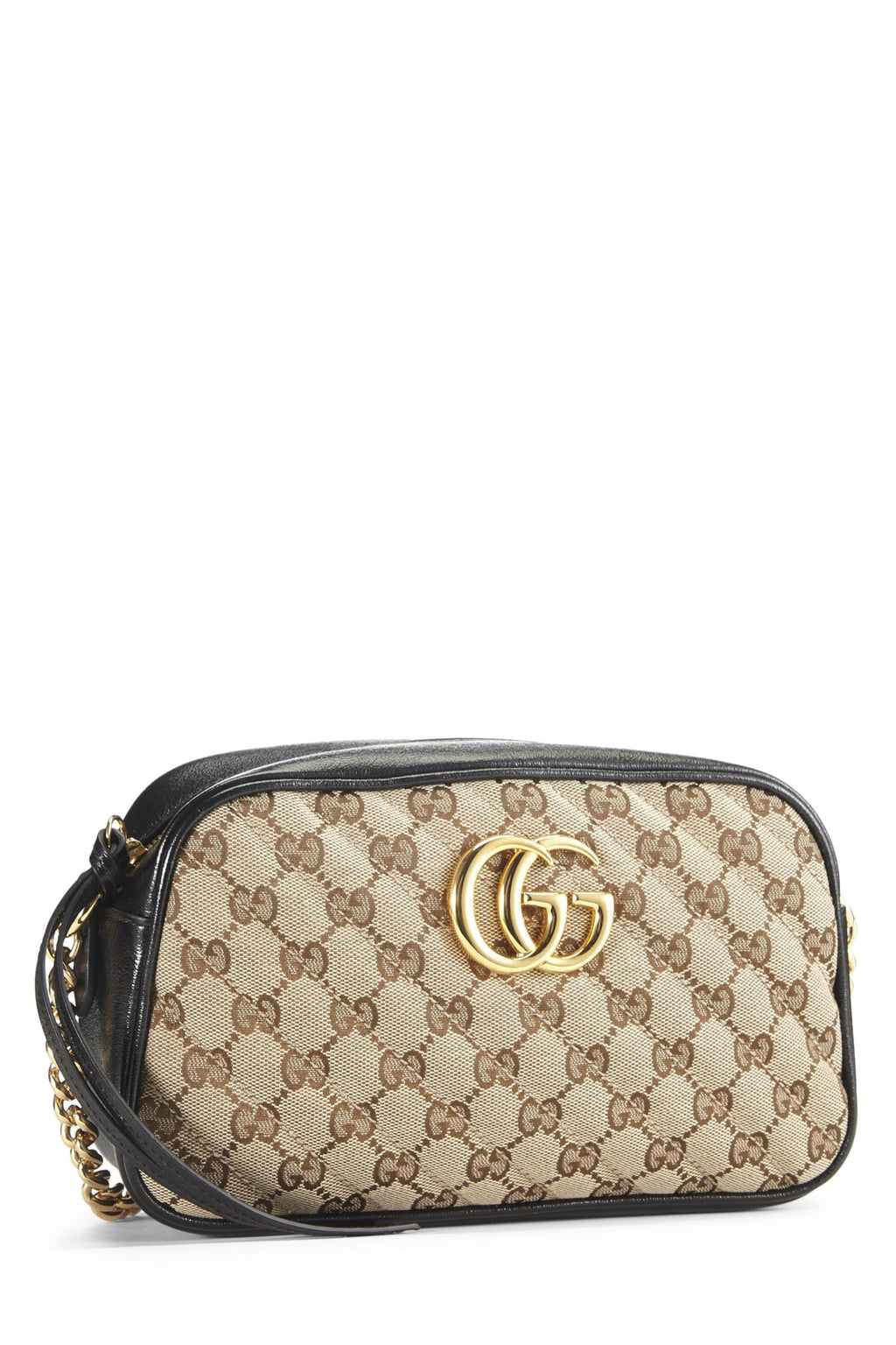 Gucci,  Black Original Gucci Canvas Marmont Crossbody Small, Black