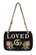 Gucci,  Black VeLouis Vuittonet Marmont 'Loved' Shoulder Bag, Black