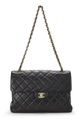 Chanel,  Black Quilted Lambskin Double Sided Classic Flap Jumbo, Black