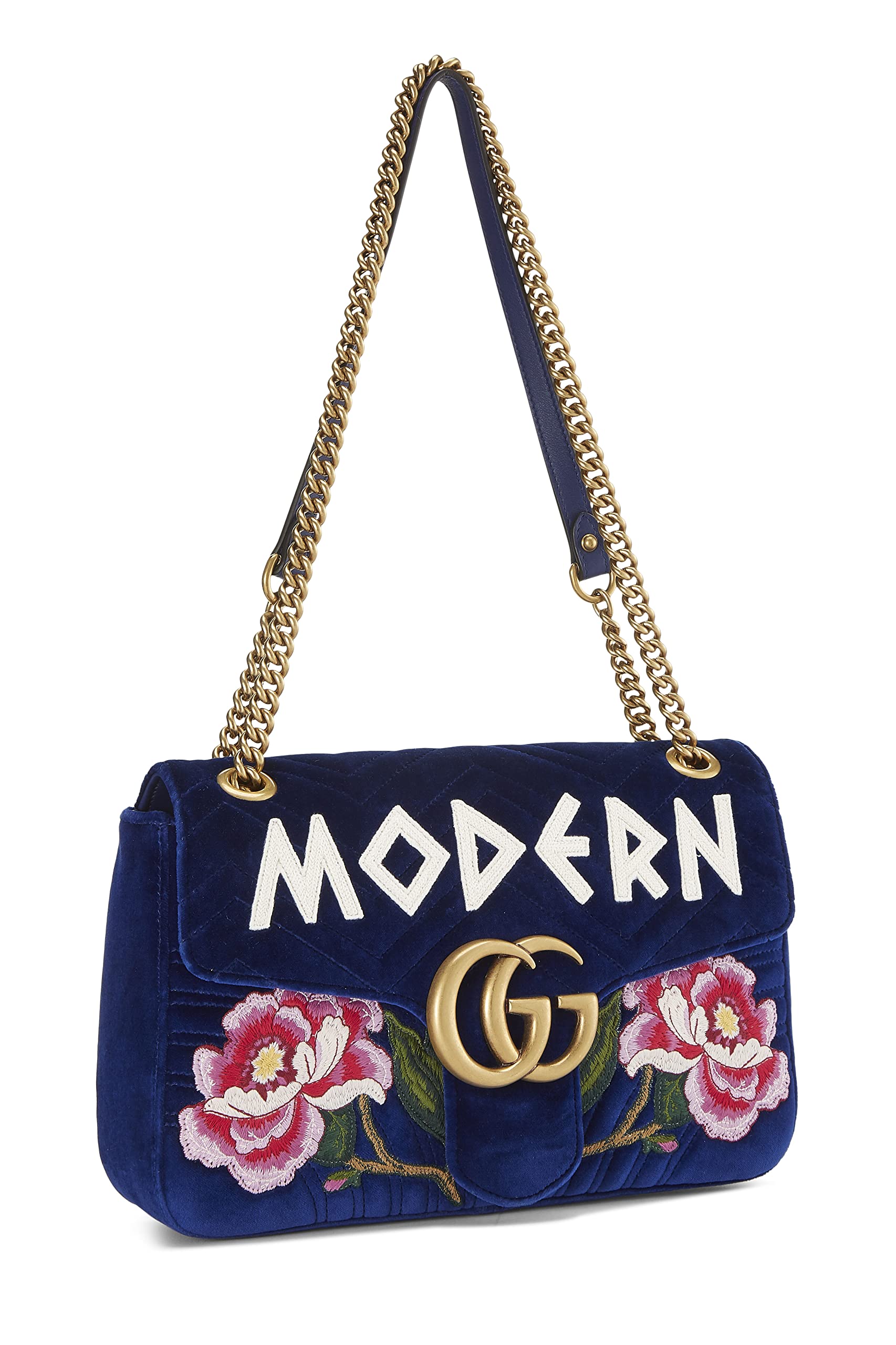 Gucci,  Blue VeLouis Vuittonet GG Marmont Modern Shoulder Bag, Blue