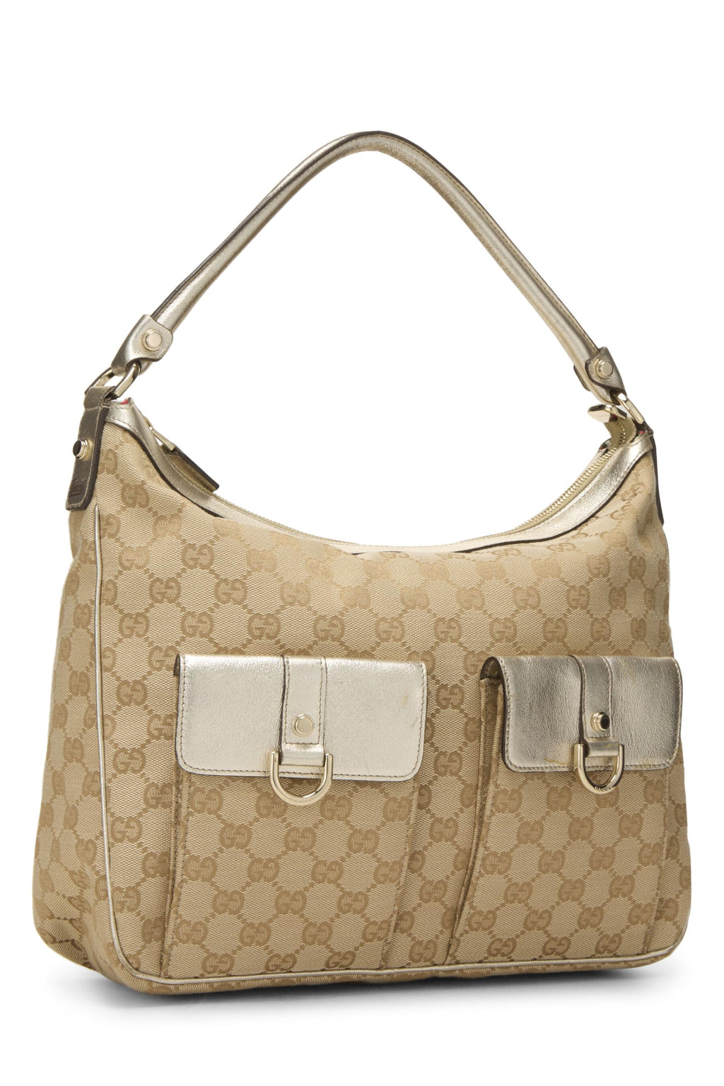 Gucci,  Gold Original GG Canvas Abbey Shoulder Bag, Gold