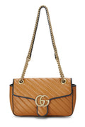 Gucci,  Orange Leather Torchon Marmont Shoulder Bag Small, Orange