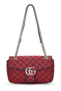 Gucci,  Red GG Canvas Marmont Shoulder Bag Small, Red