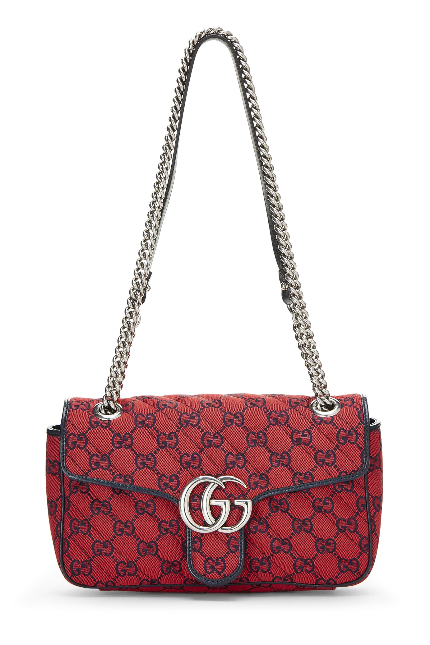 Gucci,  Red GG Canvas Marmont Shoulder Bag Small, Red