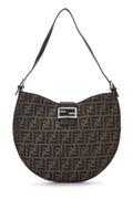 Fendi,  Brown Zucca Canvas Shoulder Bag, Brown